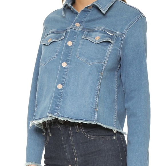 SOLD MOTHER Denim Straight A Fray Jean Jacket in Chill - Picture 8 of 8